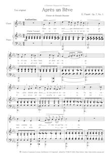 Partition complète (C minor, original key), 3 chansons, Op.7