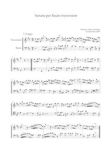 Partition complète, Sonata per traversiere e basso en Re maggiore