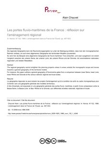 Les portes fluvio-maritimes de la France : réflexion sur l aménagement régional - article ; n°1 ; vol.132, pg 487-503