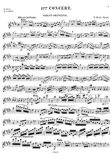 Partition de violon, violon Concerto Nr.12 Op.27, Rode, Pierre