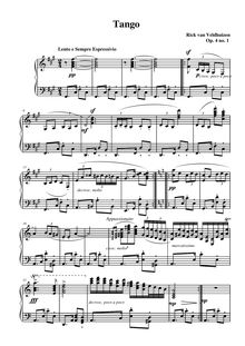 Partition , en F♯ Minor, 2 Tangos, Op.4, Veldhuizen, Rick van