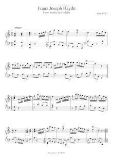 Partition complète, Piano Sonata No.7, Hob.XVI/7, Haydn, Joseph