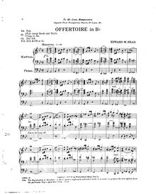Partition complète, Offertoire en B-flat, Offertoire in B♭