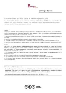 Les manches en bois dans le Néolithique du Jura - article ; n°1 ; vol.15, pg 197-209