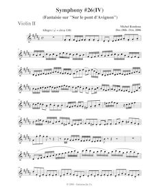 Partition violons II, Symphony No.26, B major, Rondeau, Michel par Michel Rondeau