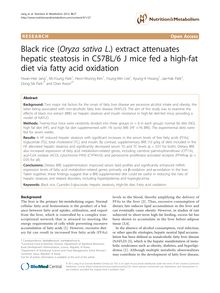 Black rice (Oryza sativa L.) extract attenuates hepatic steatosis in C57BL/6 J mice fed a high-fat diet via fatty acid oxidation