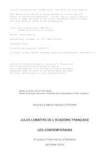 Les Contemporains, 7ème Série par Jules Lemaître