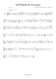 Partition flûte , partie, 6 Gesänge, Mendelssohn, Felix