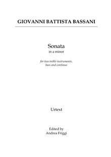 Partition complète, Sonata en A minor pour 2 aigu instruments et basso continuo