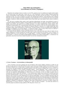 Lévi-Strauss et Tristes - Académie du Var