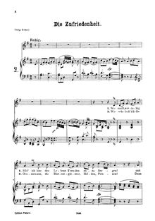 Partition complète (G major), Die Zufriedenheit, B♭ major