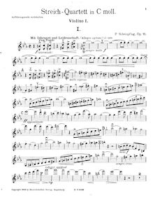 Partition violon 1, corde quatuor, C minor, Scheinpflug, Paul