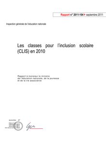 Les classes pour l inclusion scolaire (CLIS) en 2010