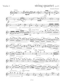 Partition parties complètes, corde quatuor No.4, Ferreri, Ernesto