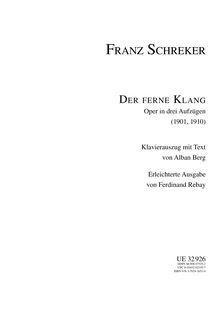 Partition Title et Dramatis Personae, Der Ferne Klang, Schreker, Franz