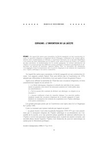 Espagne : l invention de la laïcité - article ; n°1 ; vol.37, pg 35-51