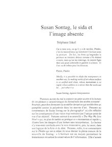 Susan Sontag, le sida et l image absente