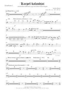 Partition Trombone 1, pour Adventures of Karpel, Szalkai, Balázs