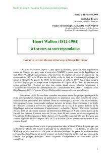 Henri Wallon (1812-1904) à travers sa correspondance