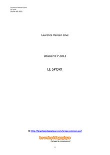 Prépa Sciences Po – Philo – Dossier IEP – Le sport