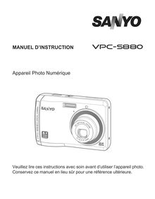 Notice Appareil Photo numériques Sanyo  VPC-S880