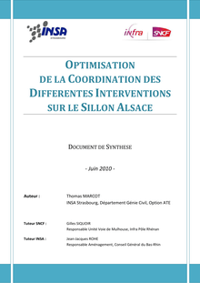 Optimisation de la Coordination des Projet de Fin d Etudes Différentes Interventions sur le Sillon Alsace