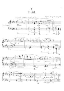 Partition complète, 4 Piano pièces, Op.23, Karg-Elert, Sigfrid