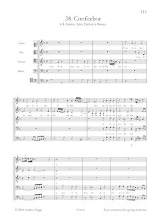 Partition Vocal et continuo score, Confitebor à , Canto, Alto, ténor e Basso