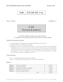 Etude de cas 1999 DA Développeur d Applications BTS Informatique de gestion