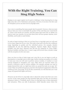With the Right Training, You Can Sing High Notes