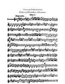 Partition hautbois 1, 2, Orfeo ed Euridice, Orphée et Eurydice; Orpheus und Eurydike
