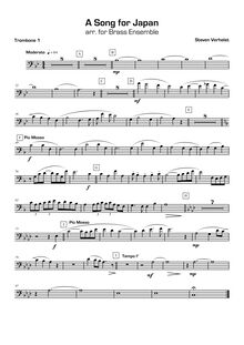 Partition Trombone 1, A Song pour Japan, Verhelst, Steven par Steven Verhelst