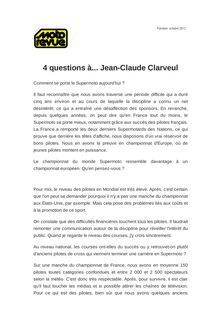 4 questions à... Jean-Claude Clarveul