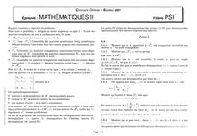 Mathématiques 2 2001 Classe Prepa PSI Concours Centrale-Supélec