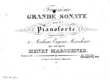 Partition complète, Piano Sonata No.3, Op.24, Marschner, Heinrich