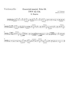 Partition violoncelle, Trio Sonata, TWV 42:E4, Essercizii musici, trio no. 18