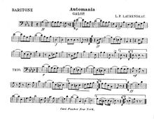 Partition baryton (basse Clef), Automania, Galop, Laurendeau, Louis Philippe