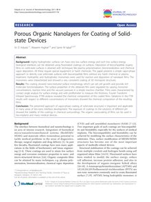 Porous Organic Nanolayers for Coating of Solid-state Devices
