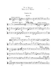 Partition Trombone 1, 2, 3, Mass, Krönungsmesse ; Coronation Mass ; Mass No.15 ; Missa
