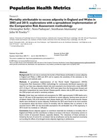 Mortality attributable to excess adiposity in England and Wales in 2003 and 2015: explorations with a spreadsheet implementation of the Comparative Risk Assessment methodology