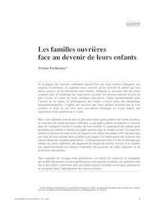 Les familles ouvrières face au devenir de leurs enfants - article ; n°1 ; vol.371, pg 3-22
