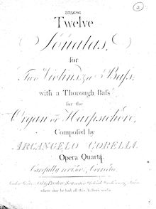 Partition violoncelle, Trio sonates, Corelli, Arcangelo