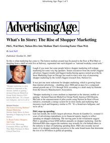 What s In Store: The Rise of Shopper Marketing