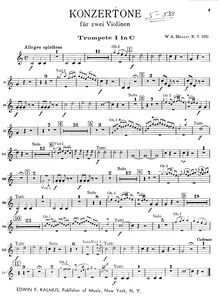 Partition trompette 1, 2 (C), Concertone, Concertone No.2, C major