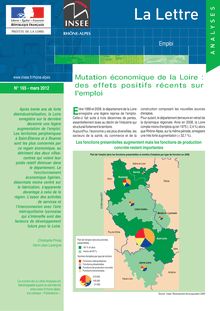 Mutation économique de la Loire : des effets positifs récents sur l emploi