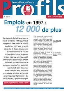 Emplois en 1997 :  12 000 en plus 