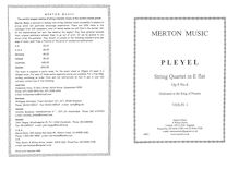 Partition No.3 en E♭ major, B.336, 3 corde quatuors, C major, A major, E♭ major par Ignaz Pleyel