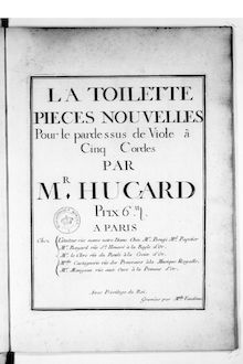 Partition complète, La Toilette, 4 Suites for Pardessus and B.C.