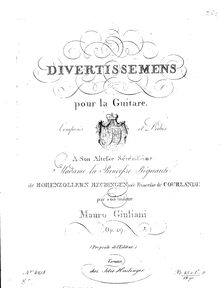 Partition complète, Divertimenti, Op.29, Divertissements, Giuliani, Mauro