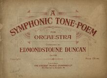 Partition couverture couleur, symphonique Tone Poem, Op.108, A symphonic tone-poem for orchestra